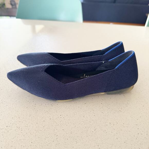 Rothy’s The Point Women US 5 Maritime Navy Blue Luxury Flats Shoes - Picture 3 of 9